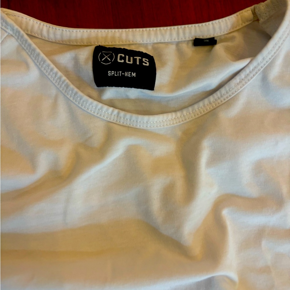 Cuts white split hem size Large